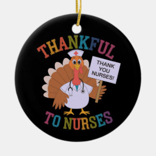 Thankful to Nurses Celebrating Our Heroes Ceramic Tree Decoration