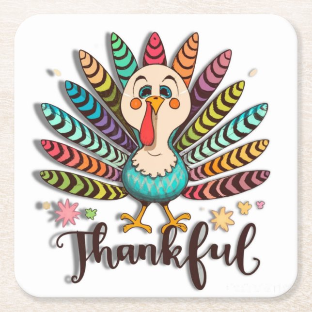Thankful Turkey coaster  (Front)