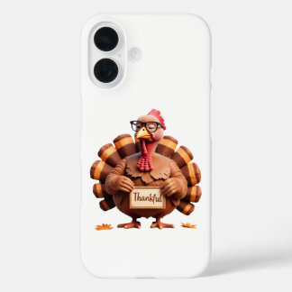 Thankful Turkey Design – Funny Holiday Art iPhone 16 Case