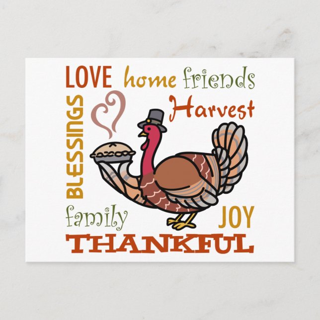 Thankful Turkey Postcard (Front)