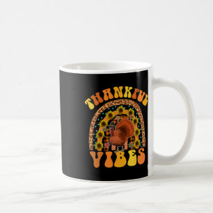 Thankful Vibes Rainbow Turkey Fall Retro Groovy Th Coffee Mug