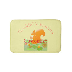 Thankful Vibes Squirrel Thunder_Cove Bath Mat