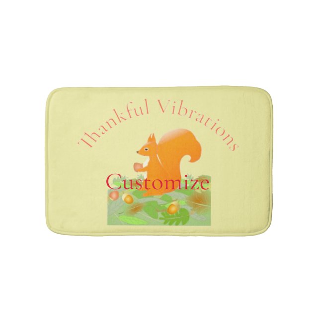 Thankful Vibes Squirrel Thunder_Cove Bath Mat (Front)
