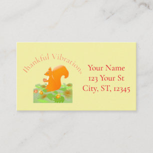 Thankful Vibes Squirrel Thunder_Cove Business Card