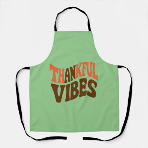 Thankful Vibes Thanksgiving Vintage Thankful  Apron