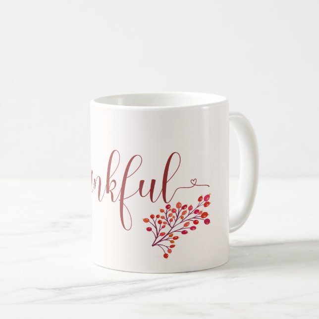 Thankful with Berries Coffee Mug (Front Right)