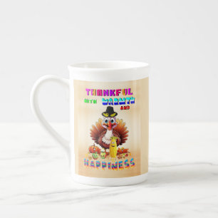Thankful With Warmth And Happiness Bone China Mug