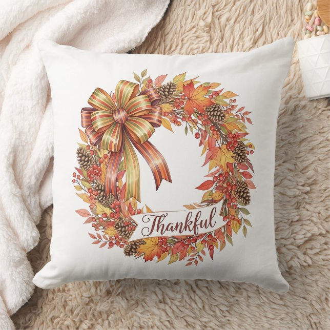 Thankful Wreath Cushion (Blanket)