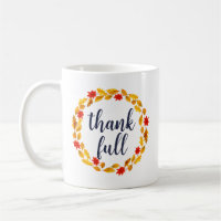 Thankfull Watercolor Fall Leaf Wreath