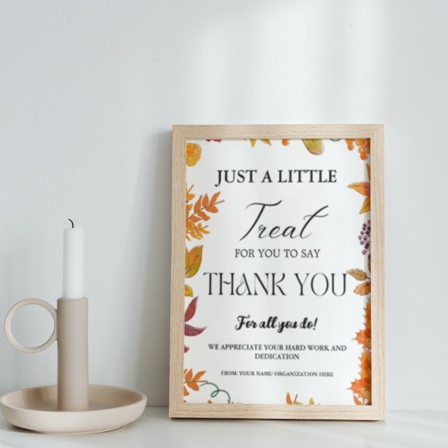 Thankgiving fall Treat Thank you Appreciation Sign (Creator Uploaded)