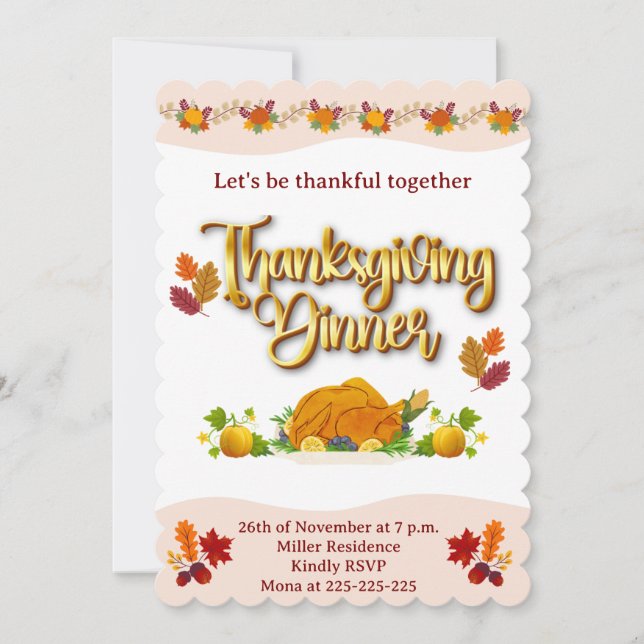'Thankgiving' Flat Card (Front)