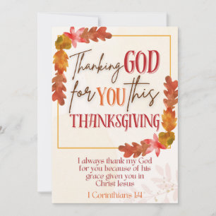Thanking God for You Thanksgiving Greeting Card