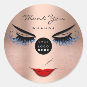 ThankName Eyelash Sweet 16th Rose Logo Qr Code Classic Round Sticker