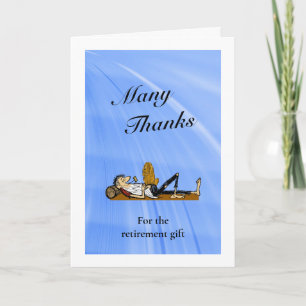 Thanks 4Retirement Gift Rip Van Winkle personalise Thank You Card