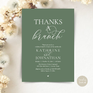 Thanks A Brunch, Modern Classy Wedding Invitation