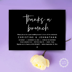 Thanks A Brunch, Modern Post Wedding Celebration Invitation