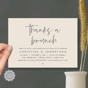 Thanks A Brunch, Modern Post Wedding Celebration Invitation