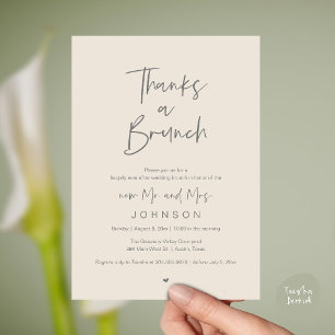 Thanks a Brunch, Post modern wedding celebration Invitation