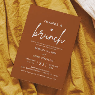 Thanks A Brunch Post Wedding Brunch Invitation