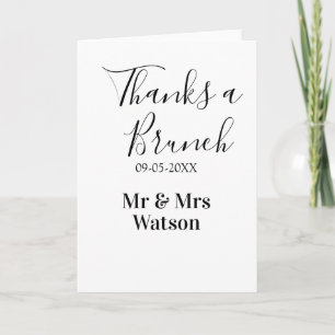 Thanks a brunch post wedding name date simple card