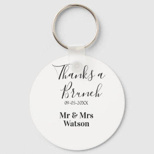 Thanks a brunch post wedding name date simple  key ring