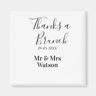 Thanks a brunch post wedding name date simple magnet
