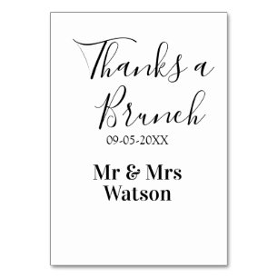 Thanks a brunch post wedding name date simple  table number