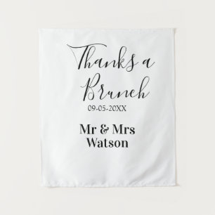 Thanks a brunch post wedding name date simple tapestry