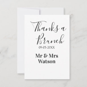 Thanks a brunch post wedding name date simple thank you card
