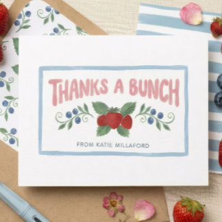 Thanks a Bunch Berry Sweet Baby Shower Thank You Card