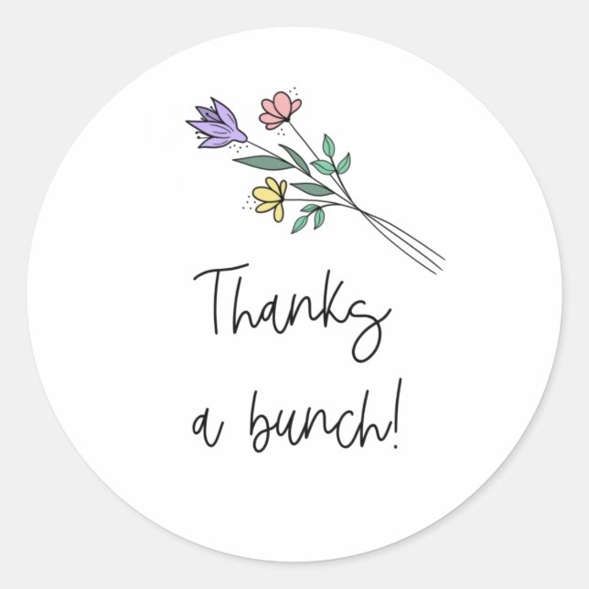 Thanks a Bunch Floral Thank You Stickers (Front)
