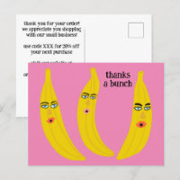 THANKS A BUNCH Funny Bananas ORDER THANK YOU QR