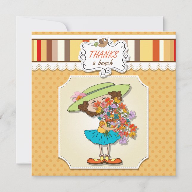 Thanks a Bunch Funny Girl Flat Card (Front)