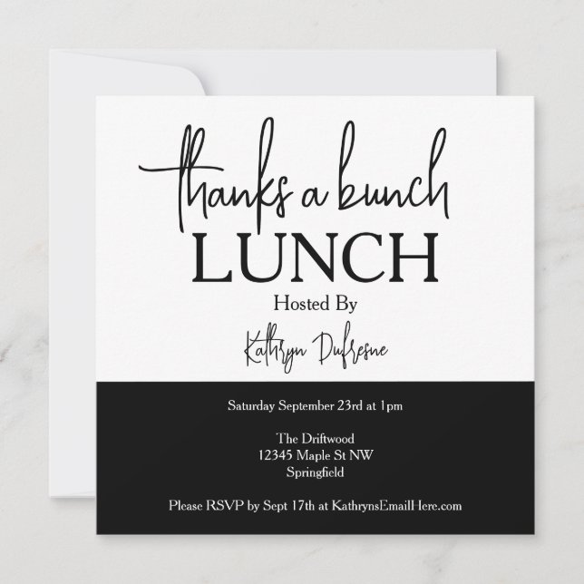 Thanks A Bunch Lunch  Invitation (Front)