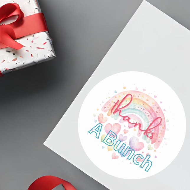 Thanks A Bunch Rainbow Round Sticker (Creator Uploaded)