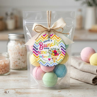 Thanks A Bunch Scent-sational Rainbow Chevron Pun Favour Tags