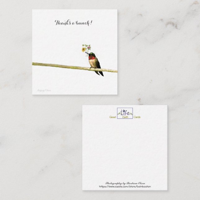 Thanks a bunch:  short note-thank you card (Front/Back)