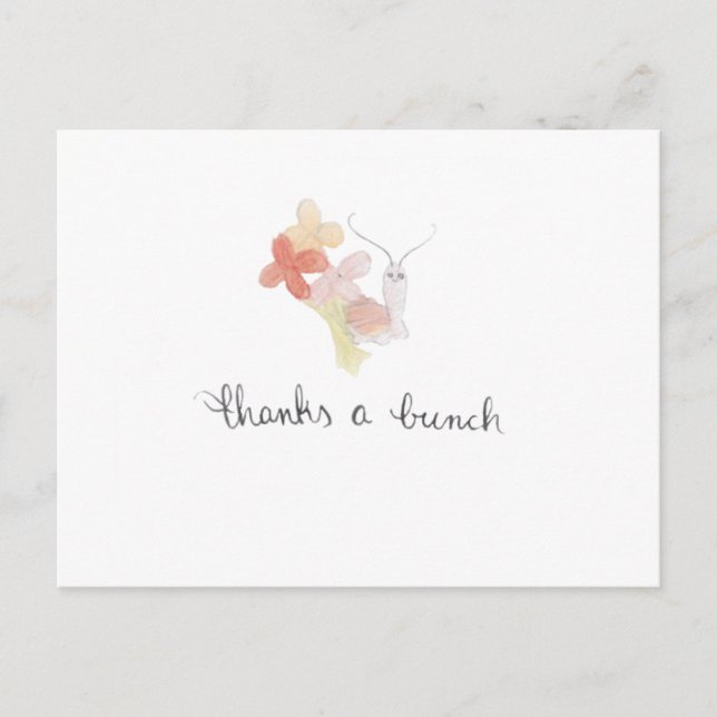 Thanks A Bunch Snail Thank You Postcard (Front)