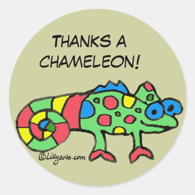 Thanks a Chameleon Personalised Stickers (Front)