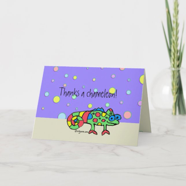 Thanks a Chameleon Thank You Card (Front)