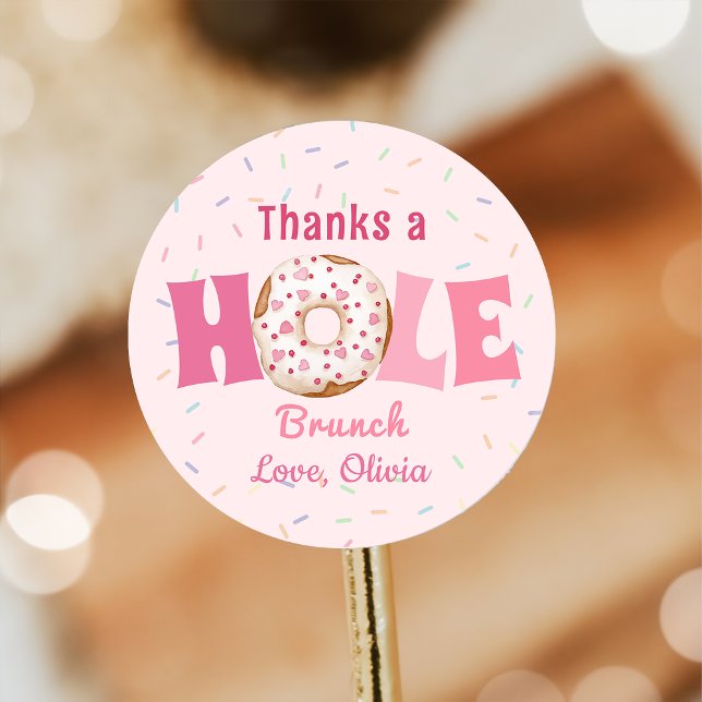 Thanks a Hole Bunch Pink Doughnut Birthday Sticker (Creator Uploaded)
