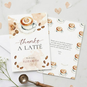 Thanks a Latté Baby Shower Brewing Coffee Theme Thank You Card