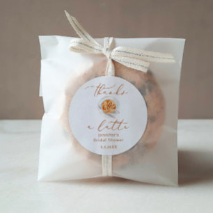 Thanks a latte bridal shower classic round sticker