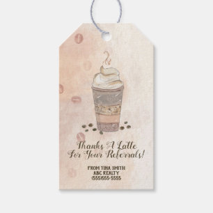 Thanks a Latte Coffee Pop By Gift Tags