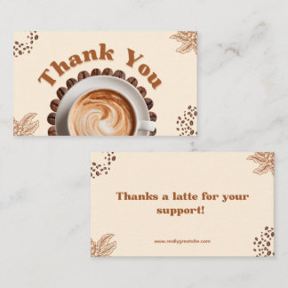Thanks a Latte Coffee Thank You Card