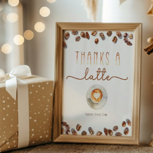 Thanks A Latte Favour Sign Coffee Theme Baby Showe