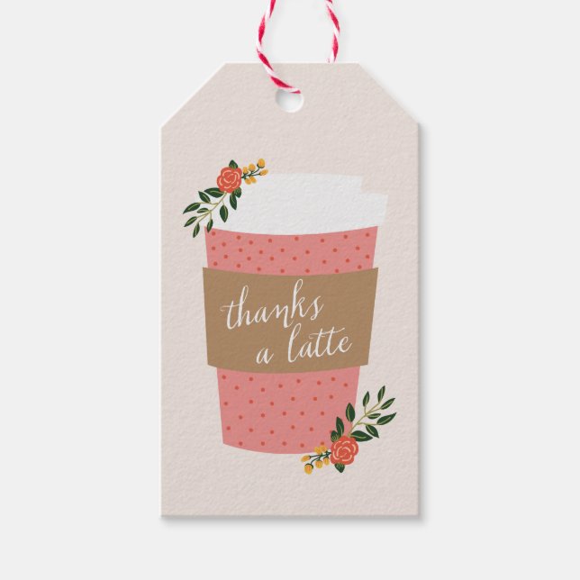 Thanks a Latte Gift Tags (Front)