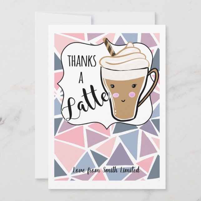 Thanks a latte purple gift card holder coffee (Front)