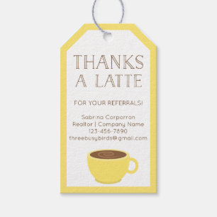 Thanks A Latte Realtor Teacher Appreciation Gift Tags