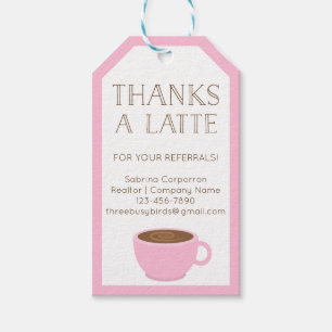Thanks A Latte Realtor Teacher Appreciation Gift Tags